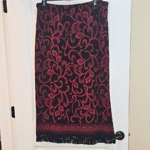 Nina Leonard Red & Black Knit Skirt
